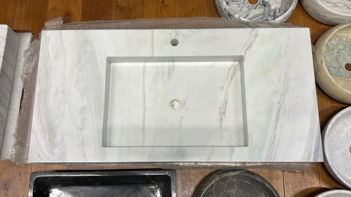 XXL Waschbecken aus Carrara Marmor