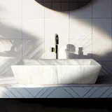 Kentro White Dream Edged | Marmor Waschbecken – Ansicht 5