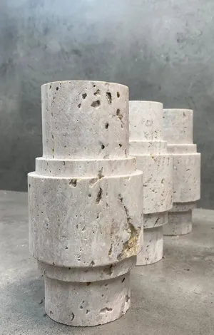 vasen - Travertin Vase "Monolith" Naturstein, Deko, Japandi
